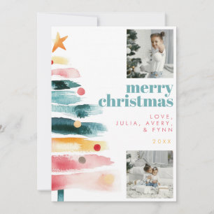 Moderne Kerstkaart met Kleurrijke Sfeer Kaart