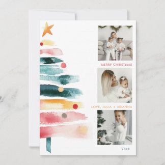 Moderne Kerstkaart met Kleurrijke Sfeer Kaart