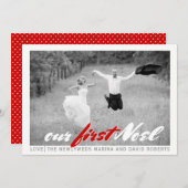 Moderne kerstkaart met plat vlak en foto voor pasg (Voorkant / Achterkant)