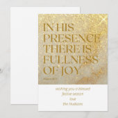 Moderne Kerstkaart met Psalm en Goudstof (Voorkant / Achterkant)