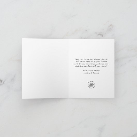 Moderne Kerstkaart met Sneeuwvlokken Zakelijke Gro Feestdagen Kaart (Binnen)