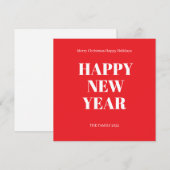 Moderne kerstkaart met vette aangepaste tekst (Voorkant / Achterkant)