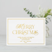 Moderne kerstkaart met witte Folie voor fijne kers Feestdagenkaart (Staand Voorkant)