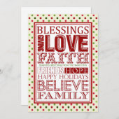 Moderne kerstKaarten (rood) Feestdagenkaart (Voorkant / Achterkant)