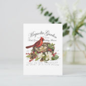 Moderne kerstkardinaal met Vintage Briefkaart (Staand voorkant)