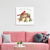 Moderne kerstkardinaal met Vintage Canvas Afdruk (Insitu (Woonkamer))