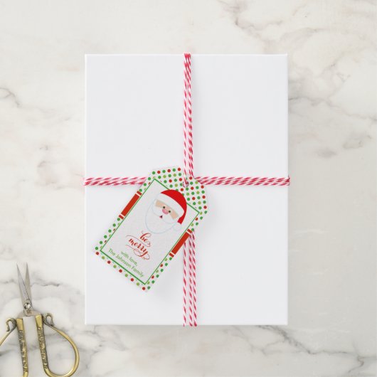 Moderne kerstkerstfeestdag Label Cadeaulabel (Met Touw)