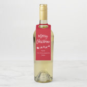 Moderne kerstkerstkerstkerstfeestjes met penseelsc flessenhanger (Op fles)