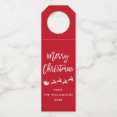 Moderne kerstkerstkerstkerstfeestjes met penseelsc flessenhanger (Voorkant)