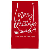 Moderne kerstkerstkerstkerstfeestjes met penseelsc klein cadeauzakje (Voorkant)