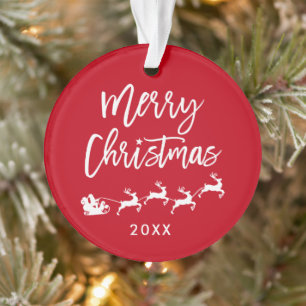 Moderne kerstkerstkerstkerstmis met penseelscript ornament