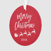 Moderne kerstkerstkerstkerstmis met penseelscript ornament (voorkant)