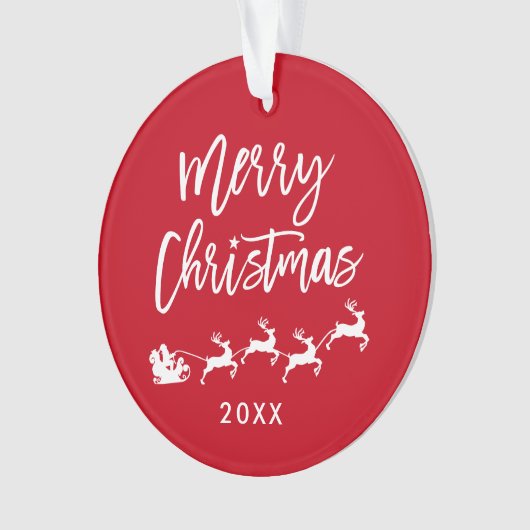Moderne kerstkerstkerstkerstmis met penseelscript ornament (voorkant)