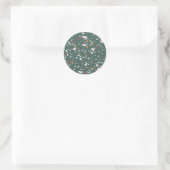 Moderne kerstkleuren Terrazzo Sticker Seal (Tas)