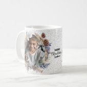 Moderne kerstkrans koffiemok (Voorkant links)