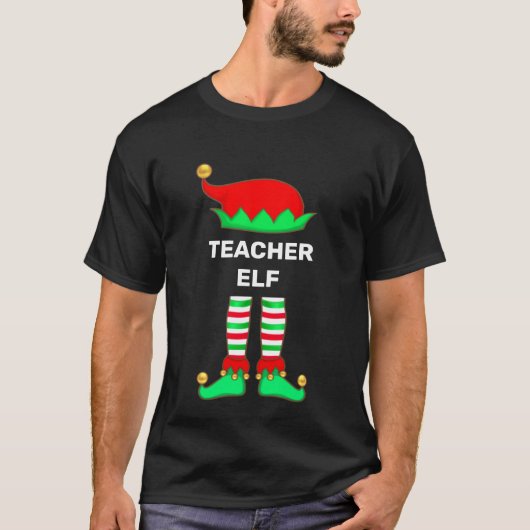 Moderne kerstleraar Elf T-Shirt (Voorkant)