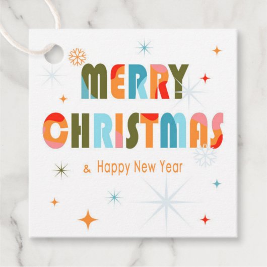 Moderne kerstlievelingstags bedankjes labels (Voorkant)