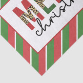 Moderne kerstluipaard afdrukken Rode groene strepe Tissuepapier (Detail)
