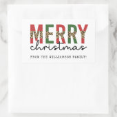 Moderne kerstluipaard printtypografie rechthoekige sticker (Tas)