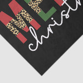 Moderne kerstluipaard printtypografie tissuepapier (Detail)