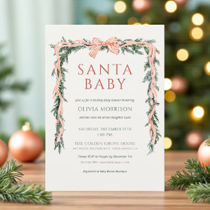 Moderne Kerstman Baby Waterverf Baby Shower Kaart