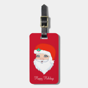 Moderne Kerstman op Rood Bagagelabel
