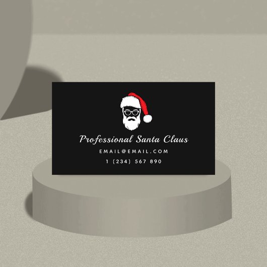 Moderne Kerstman Thema Minimal Eenvoudig Zwart Visitekaartje