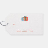 Moderne kerstminimalistische kerstcadeaulabels cadeaulabel (Achterkant Horizontaal)