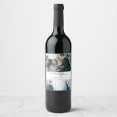 Moderne Kerstmis Aangepaste Foto Minimaal Wijn Etiket (Voorkant)