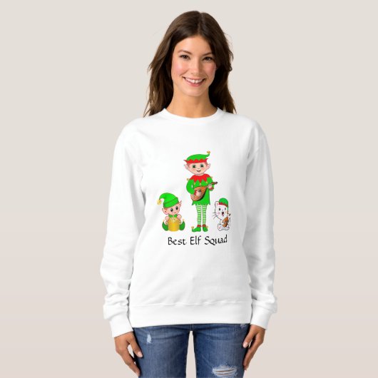 Moderne kerstmis Best Elf Squad T-Shirt (Voorkant volledig)