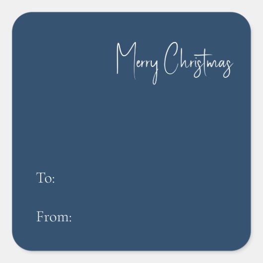 Moderne Kerstmis | Blauw van vierkante Sticker (Voorkant)