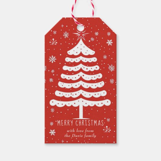 Moderne Kerstmis Cadeaulabel (Voorkant)