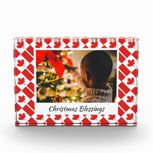 Moderne Kerstmis CANADA Gepersonaliseerd Keepomwil Fotoblokken (Voorkant)