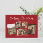Moderne Kerstmis Foto Collage Kerstkaart (Staand voorkant)