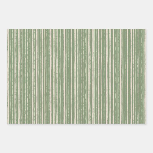 Moderne Kerstmis gebladerte bos en rustieke strepe Inpakpapier Vel (Voorkant 3)