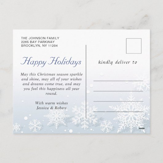 Moderne Kerstmis geloven dat FOTO Greeting Feestdagenkaart (Achterkant)