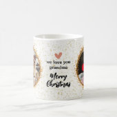 Moderne Kerstmis Glitter Fotocollage Koffiemok (Center)