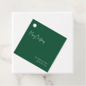 Moderne Kerstmis | Green Square Family Gift Label (In situ)