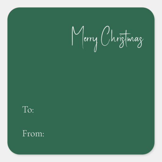 Moderne Kerstmis | Groen tot van vierkante Sticker (Voorkant)