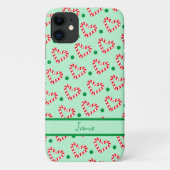 Moderne Kerstmis Hart Candy Cane Case-Mate iPhone Case (Achterkant)