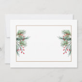 Moderne kerstmis Holly Berry Leaves Dank je wel (Achterkant)