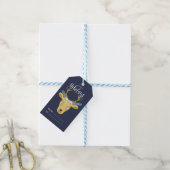 Moderne kerstmis in Floral Cadeaulabel (Met Touw)
