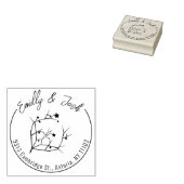 Moderne Kerstmis Koppels Namen Retouradres Rubberstempel (Gestempeld)