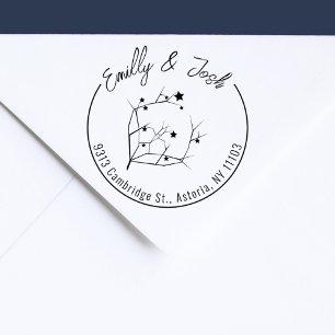 Moderne Kerstmis Koppels Namen Retouradres Rubberstempel
