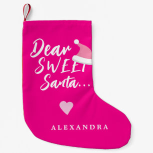 Moderne Kerstmis lieve Kerstman script jouw naam r Kleine Kerstsok