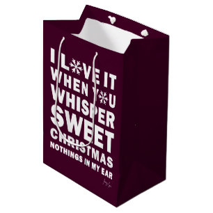 Moderne Kerstmis Maroon, Burgundy Zoete Kerstmis Medium Cadeauzakje
