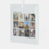 Moderne Kerstmis met fotocollage Glas Ornament (Voorkant links)