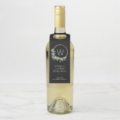 Moderne kerstmis | Monogram | Familienaam Flessenhanger (Op fles)