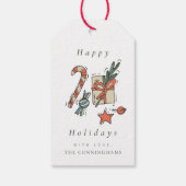Moderne kerstmis Prettige feestdagen cadeautjes La Cadeaulabel (Achterkant)