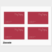 Moderne Kerstmis | Rood cadeaulabel voor familie Rechthoekige Sticker (Vel)